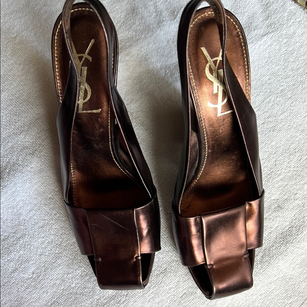 Yves Saint Laurent Women's Metallic Bronze Heels